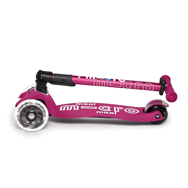 Micro Maxi Deluxe 3 Tekerlekli Katlanabilir Işıklı Pembe Scooter