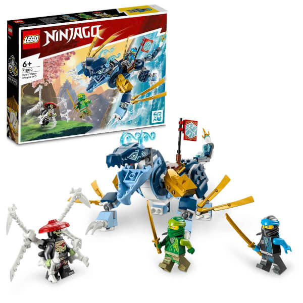 LEGO NINJAGO: Nya nın Su Ejderhası EVO 71800 6 Yaş ve Üzeri Çocuklar için Nya ve Lloyd Minifigürleri İçeren Yaratıcı Oyuncak Yapım Seti 173 Parça