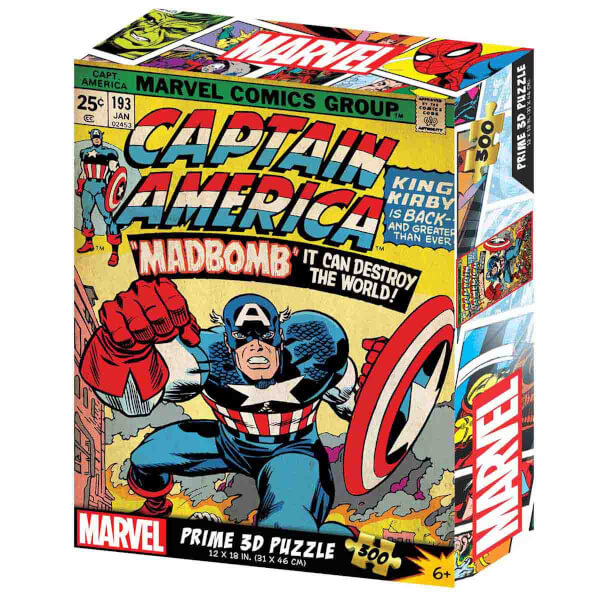 Prime 3D 300 Parça 3D Puzzle: Marvel Comics Captain America