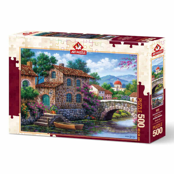 500 Parça Puzzle: Çiçekli Kanal