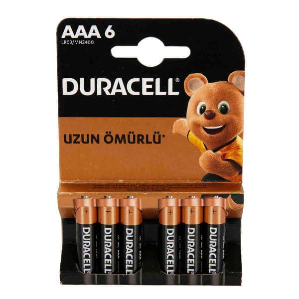 Duracell Basic İnce Kalem Pil AAA 6'lı