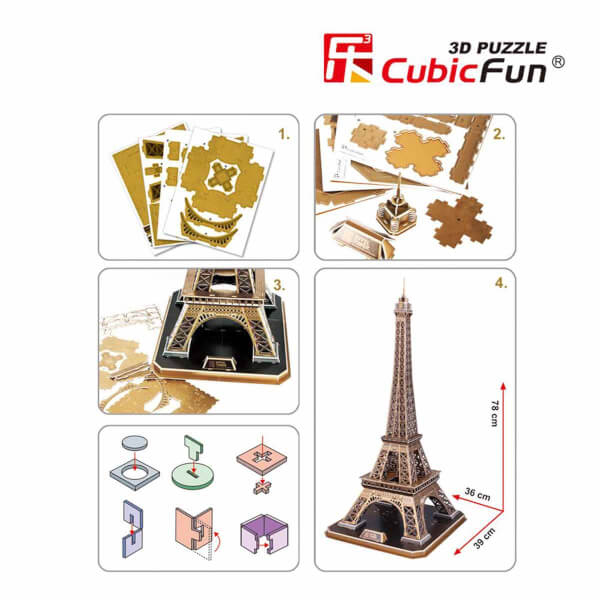 82 Parça 3D Puzzle: Eyfel Kulesi