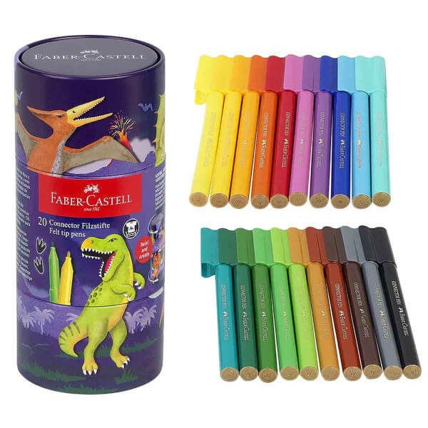 Faber-Castell Yıkanabilir Dino Keçeli Kalem 20’li 