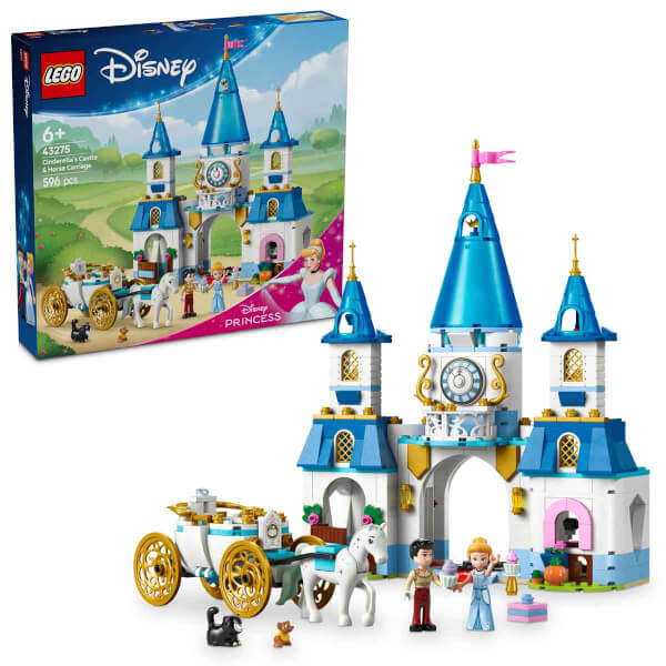 LEGO Disney Princess Sindirella’nın Şatosu ve At Arabası 43275 - 6 Yaş ve Üzeri Prenses Seven Çocuklar için Yaratıcı Oyuncak Yapım Seti (596 Parça)