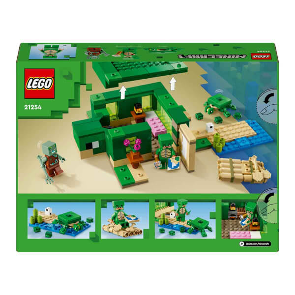 LEGO Minecraft Kaplumbağa Plaj Evi 21254 - 8 Yaş ve Üzeri Macera Oyunları Yedi Çocuk İçin 3 adet LEGO Minecraft Minifigürü İçeren Yaratıcı Oyuncak Yapım Seti (234 Parça)