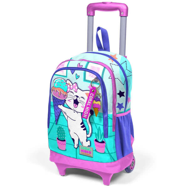 Coral High Kedi Işıklı Tekerlekli Çekçekli Okul Çantası 23951