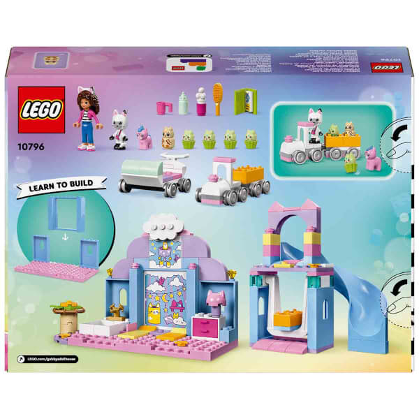 LEGO 4+ Gabby’s Dollhouse Gabby’nin Kedicik Bakım Odası 10796 - 4 Yaş ve Üzeri Çocuklar için Yaratıcı Oyuncak Yapım Seti (165 Parça)