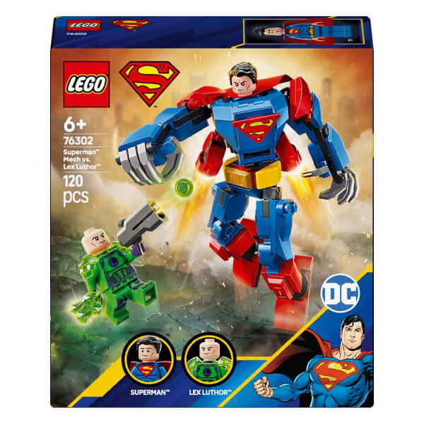 LEGO DC Superman Robotu, Lex Luthor’a Karşı 76302 - 6 Yaş ve Üzeri Süper Kahraman Sevenler için Yaratıcı Oyuncak Yapım Seti (120 Parça)