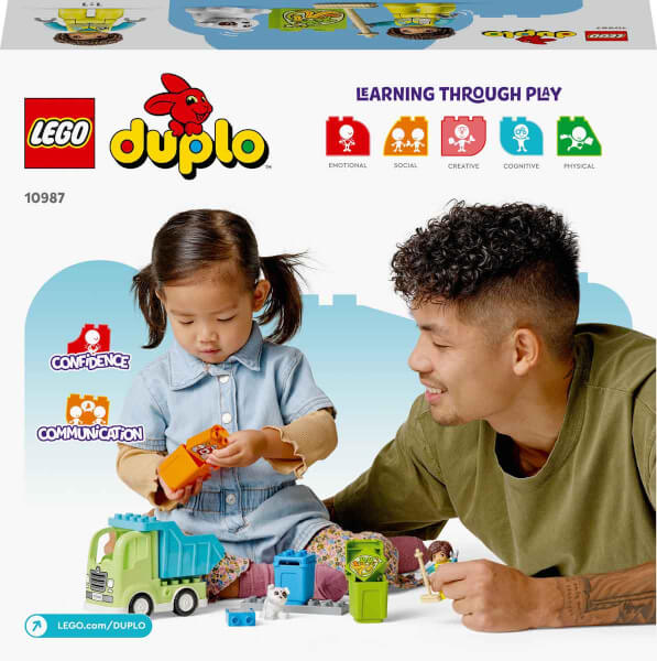 LEGO DUPLO Kasabası Geri Dönüşüm Kamyonu 10987 - 2 Yaş ve Üzeri Çocuklar için Geri Dönüşümü Öğreten, Oyuncak Kamyon İçeren Eğitici Oyuncak Yapım Seti (15 Parça)