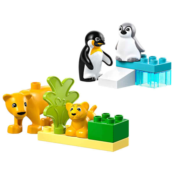 LEGO DUPLO Kasabası Vahşi Hayvan Aileleri: Penguenler ve Aslanlar 10442 - 2 Yaş ve Üzeri Küçük Çocuklar için Eğitici Oyuncak Yapım Seti (10 Parça)