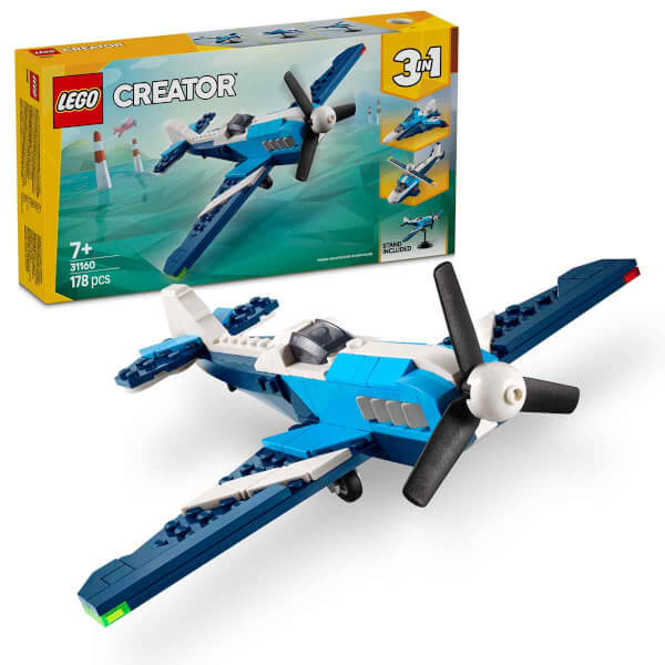 LEGO Creator 3’ü 1 Arada Uçak: Yarış Uçağı 31160 - 7 Yaş ve Üzeri Çocuklar için Jet veya Helikoptere Dönüşebilen Yaratıcı Oyuncak Yapım Seti (178 Parça)