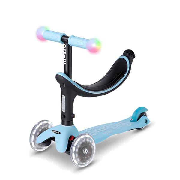4in1 Micro Mini2Grow Deluxe Magic 3 Tekerlekli Işıklı Mavi Scooter 