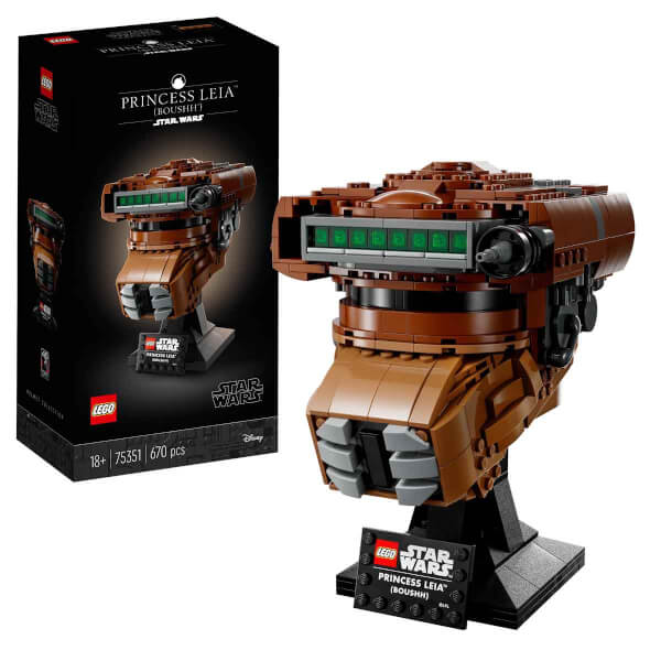 LEGO Star Wars Prenses Leia (Boushh) Kaskı 75351 - Yetişkinler için Koleksiyonluk Sergileme Modeli Yapım Seti (670 Parça)