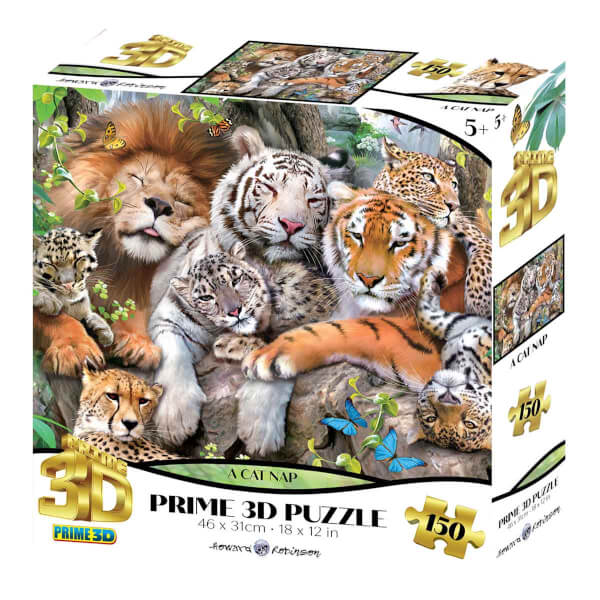 150 Parça 3D Puzzle: Vahşi Kediler