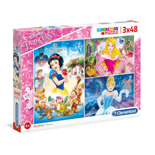 3 x 48 Parça Puzzle : Disney Princess 