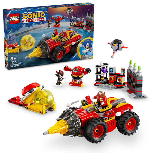 LEGO Sonic the Hedgehog Super Sonic, Egg Drillster’a Karşı 76999 – 8 Yaş ve Üzeri Çocuklar İçin Shadow ve Dr. Eggman Karakterleri İçeren Yaratıcı Oyuncak Yapım Seti (590 Parça)