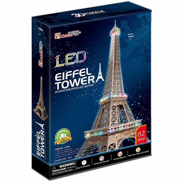 82 Parça 3D Puzzle: Eiffel Kulesi Led Işıklı