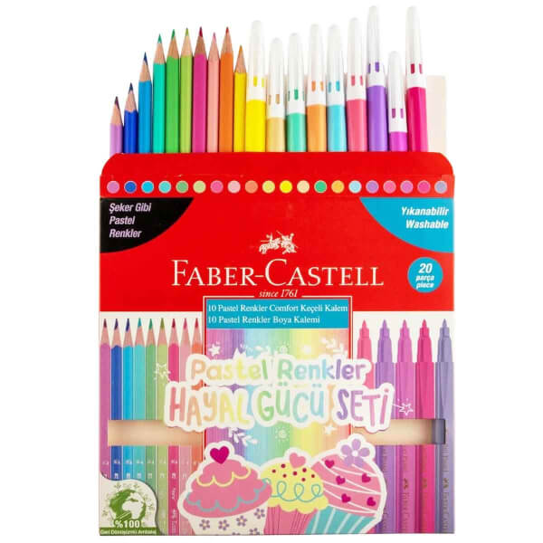 Faber-Castell Yıkanabilir Pastel Renkler Hayal Gücü Seti 20’li 