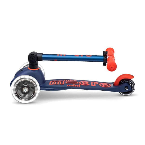 Micro Mini Deluxe 3 Tekerlekli Katlanabilir Işıklı Lacivert Scooter