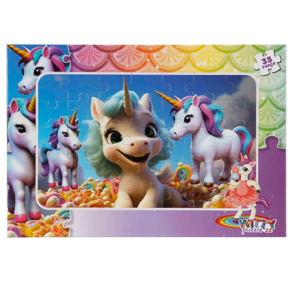 35 Parça Puzzle: Unicorn Ailesi