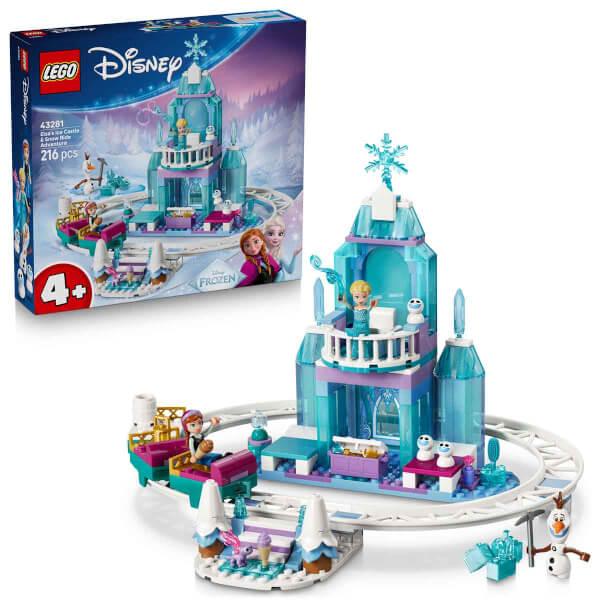 LEGO Disney Karlar Ülkesi Elsa'nın Buz Şatosu ve Kar Kızağı Macerası 43281 - 4 Yaş ve Üzeri Çocuklar için Yaratıcı Oyuncak Yapım Seti (216 Parça)