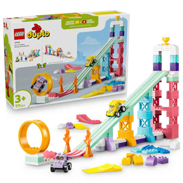 LEGO DUPLO Kasabası 3’ü 1 Arada Araçlarla Yaratıcı Rampalar 10478 - 3 Yaş ve Üzeri Çocuklar için Eğitici Oyuncak Yapım Seti (111 Parça)