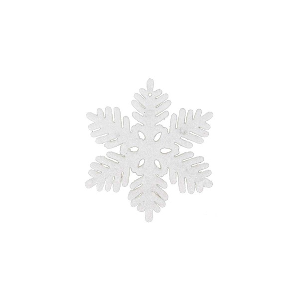 Yılbaşı Ağaç Süsü 6'lı Beyaz Kar Motifi 10 cm.