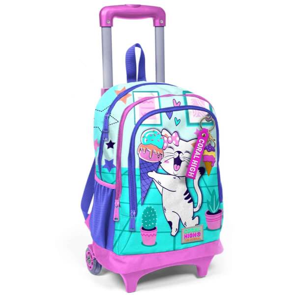 Coral High Kedi Işıklı Tekerlekli Çekçekli Okul Çantası 23951