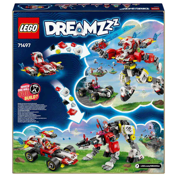 LEGO DREAMZzz Cooper’ın Kaplan Robotu ve Zero’nun Hot Rod Arabası 71497 - 9 Yaş ve Üzeri Çocuklar için Yaratıcı Oyuncak Araç Yapım Seti (1006 Parça)