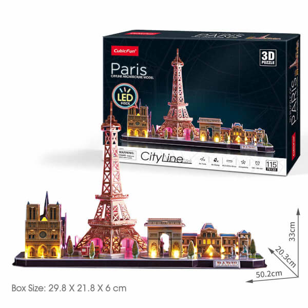 115 Parça 3D Puzzle: Paris Led Işıklı