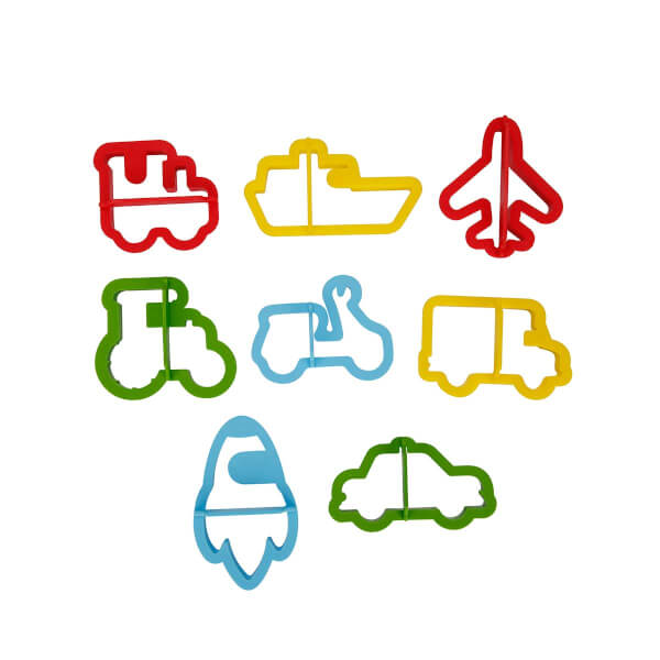 Crafy 8’li Oyun Hamuru Kalıp Seti – Vehicles