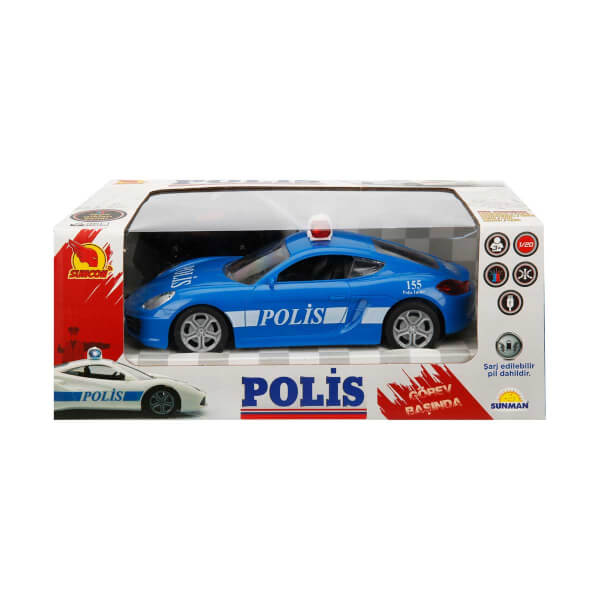 1:20 Uzaktan Kumandalı Suncon Usb Şarjlı Işıklı Polis Arabası 20 cm