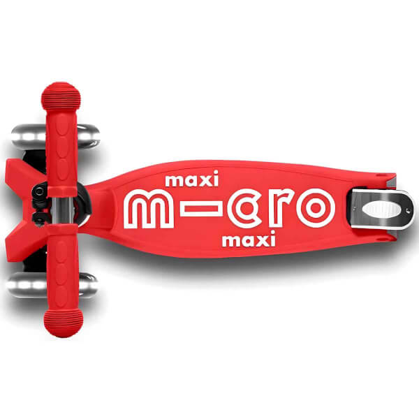 Micro Maxi Deluxe 3 Tekerlekli Katlanabilir Işıklı Kırmızı Scooter