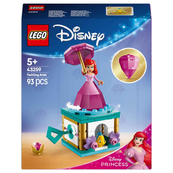 LEGO Disney Princess Dönen Ariel 43259 - 5 Yaş ve Üzeri Prenses Seven Çocuklar için Mini Bebek Figürü İçeren Yaratıcı Oyuncak Yapım Seti (93 Parça)