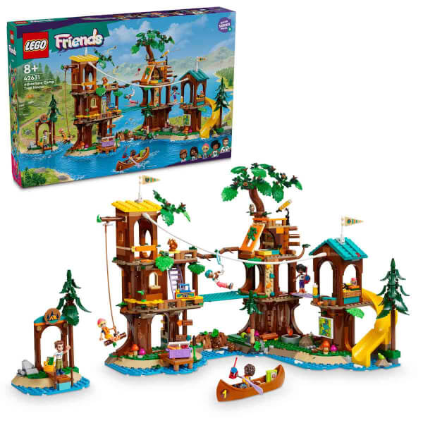 LEGO Friends Macera Kampı Ağaç Ev 42631 - 8 Yaş ve Üzeri Çocuklar için Leo, Aliya, Jamila ve  Olly Minifigürü İçeren Yaratıcı Oyuncak Yapım Seti (1128 Parça)