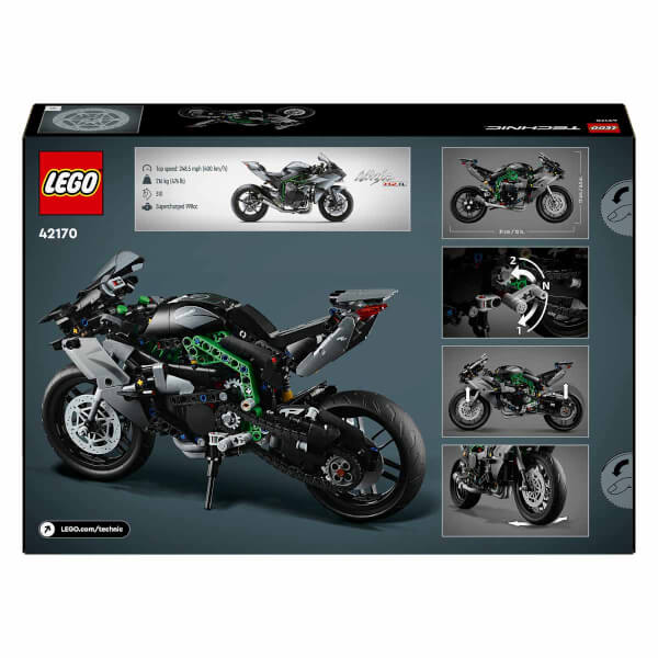 LEGO Technic Kawasaki Ninja H2R Motosiklet 42170 - 10 Yaş ve Üzeri Çocuklar için Koleksiyonluk Yaratıcı Oyuncak Model Yapım Seti (643 Parça)