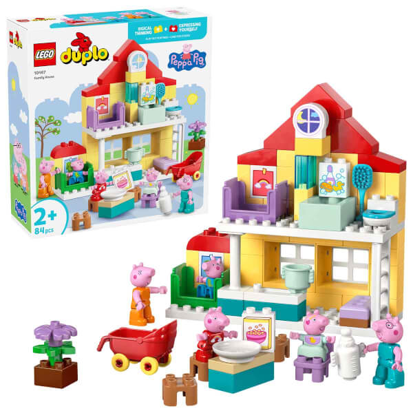 LEGO DUPLO Peppa Pig Aile Evi 10467 - 2 Yaş ve Üzeri Çocuklar için 5 Peppa Pig Figürü İçeren Yaratıcı Oyuncak Yapım Seti (84 Parça)