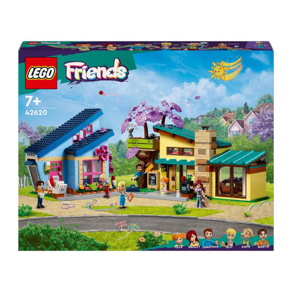 LEGO® Friends Olly ve Paisley'nin Aile Evleri 42620 - 7 Yaş ve Üzeri Çocuklar için 5 Minifigür İçeren Yaratıcı Oyuncak Yapım Seti (1126 Parça)