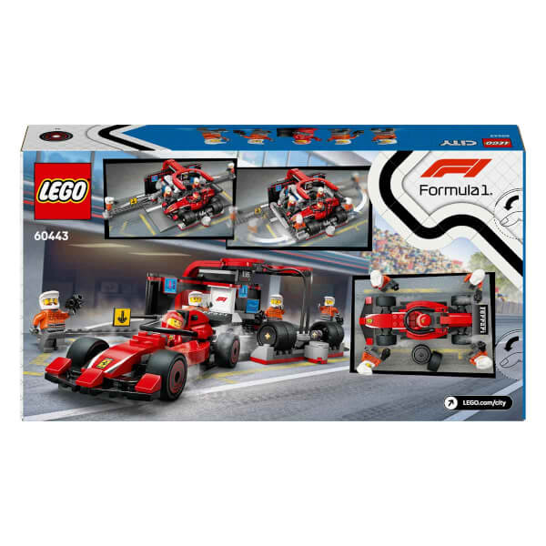 LEGO City Ferrari Arabalı F1 Pit Stop ve Pit Ekibi 60443 - 6 Yaş ve Üzeri Çocuklar için Yarış Arabası İçeren Yaratıcı Oyuncak Yapım Seti (322 Parça)