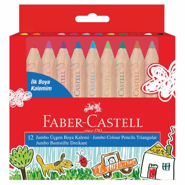 Faber-Castell İlk Boya Kalemim Jumbo Üçgen Boya Kalemi 12’li