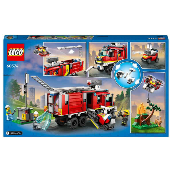 LEGO City İtfaiye Komuta Kamyonu 60374 - 7 Yaş ve Üzeri Çocuklar için İnsansız Kara ve Hava Araçları İçeren Oyuncak Yapım Seti (502 Parça)