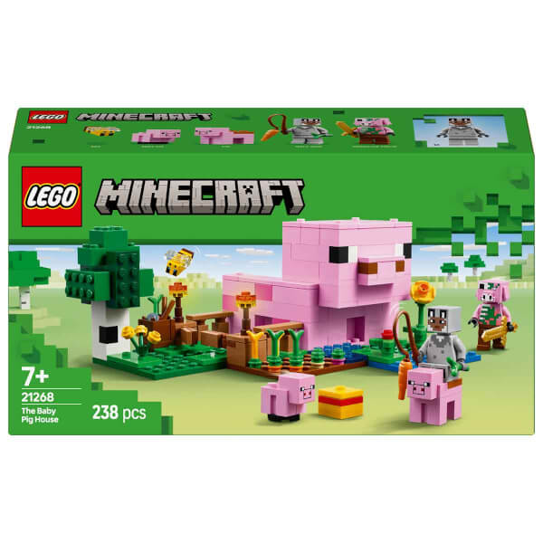 LEGO Minecraft Yavru Domuz Evi 21268 - 7 Yaş ve Üzeri Macera Oyunları Seven Çocuklar için Yaratıcı Oyuncak Yapım Seti (238 Parça)