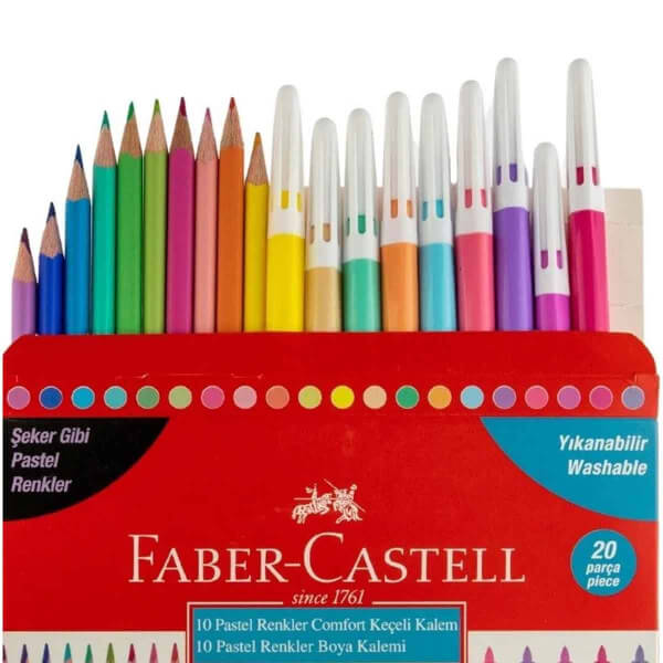 Faber-Castell Yıkanabilir Pastel Renkler Hayal Gücü Seti 20’li 