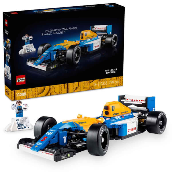 LEGO Icons Williams Racing FW14B ve Nigel Mansell 10353 - Yetişkinler için Koleksiyonluk Yaratıcı Model Yapım Seti (799 Parça)