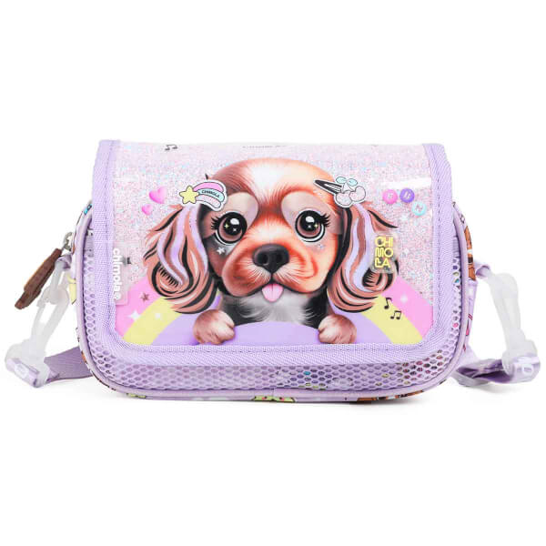 Köpek Desenli Askılı Mor Kalem Kutusu CHM-KC0069