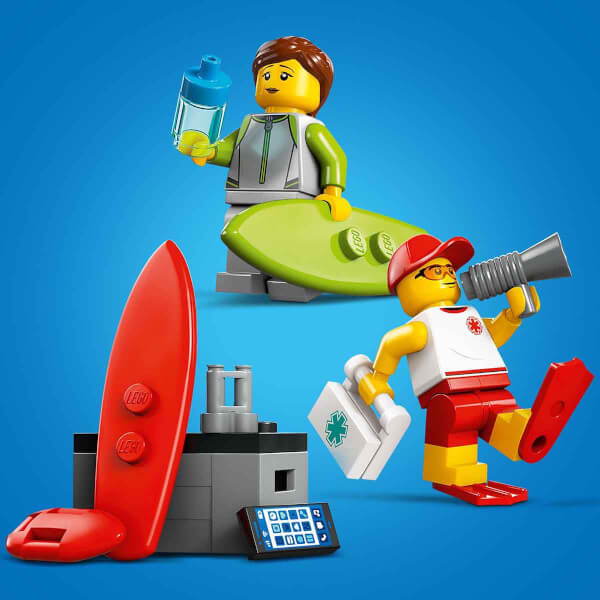 LEGO City Cankurtaran Kamyoneti 60453 - 6 Yaş ve Üzeri Çocuklar için 2 Minifigür ve Köpek Balığı Figürü İçeren Yaratıcı Oyuncak Yapım Seti (214 Parça)