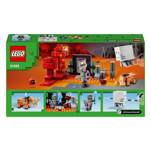 LEGO® Minecraft® Nether Geçidi Pususu 21255 - 8 Yaş ve Üzeri Macera Oyunları Yedi Çocuk İçin Yaratıcı Oyuncak Yapım Seti (352 Parça)