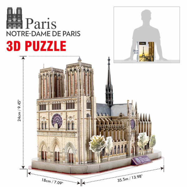 128 Parça 3D Puzzle: National Geographic Notre Dame De Paris