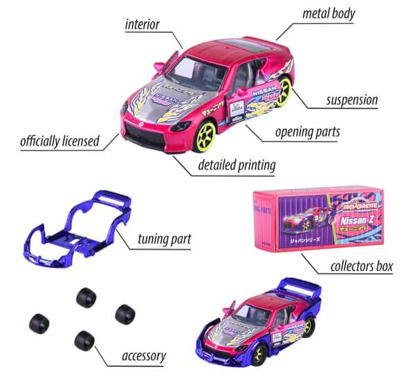 1:64 Majorette Japon Serisi Deluxe Die Cast Model Araba