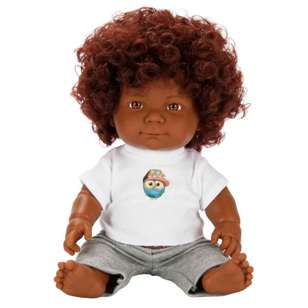 Dada Kıvırcık Saçlı Bebek 32 cm  - Gri Eşofman
